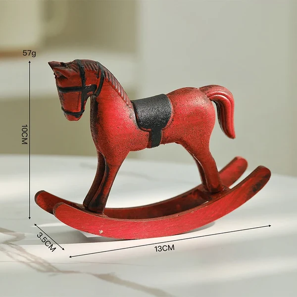 Easy-to-Use Hand-Finished Retro Wooden Rocking Horse Decor Unique