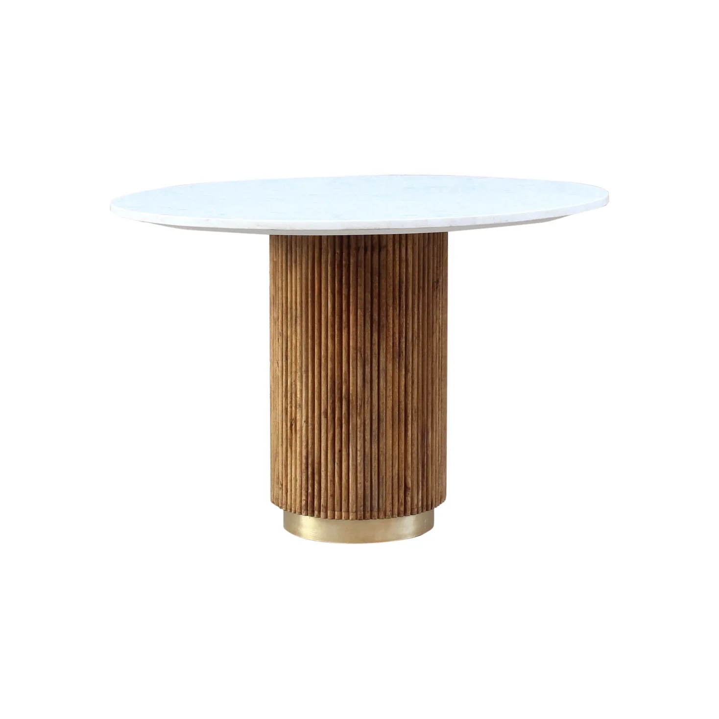 Casual Fifi Wooden Round Dining Table with Marble Top Reliable