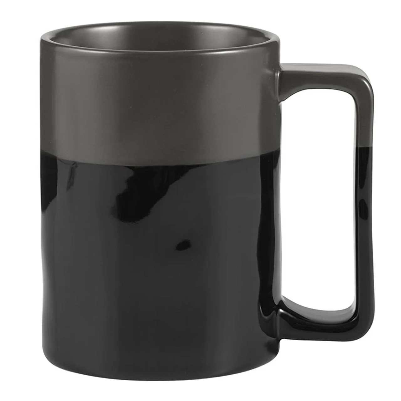 Trendy Coffee Mug with Wide Handle Matte Glossy Black Effective