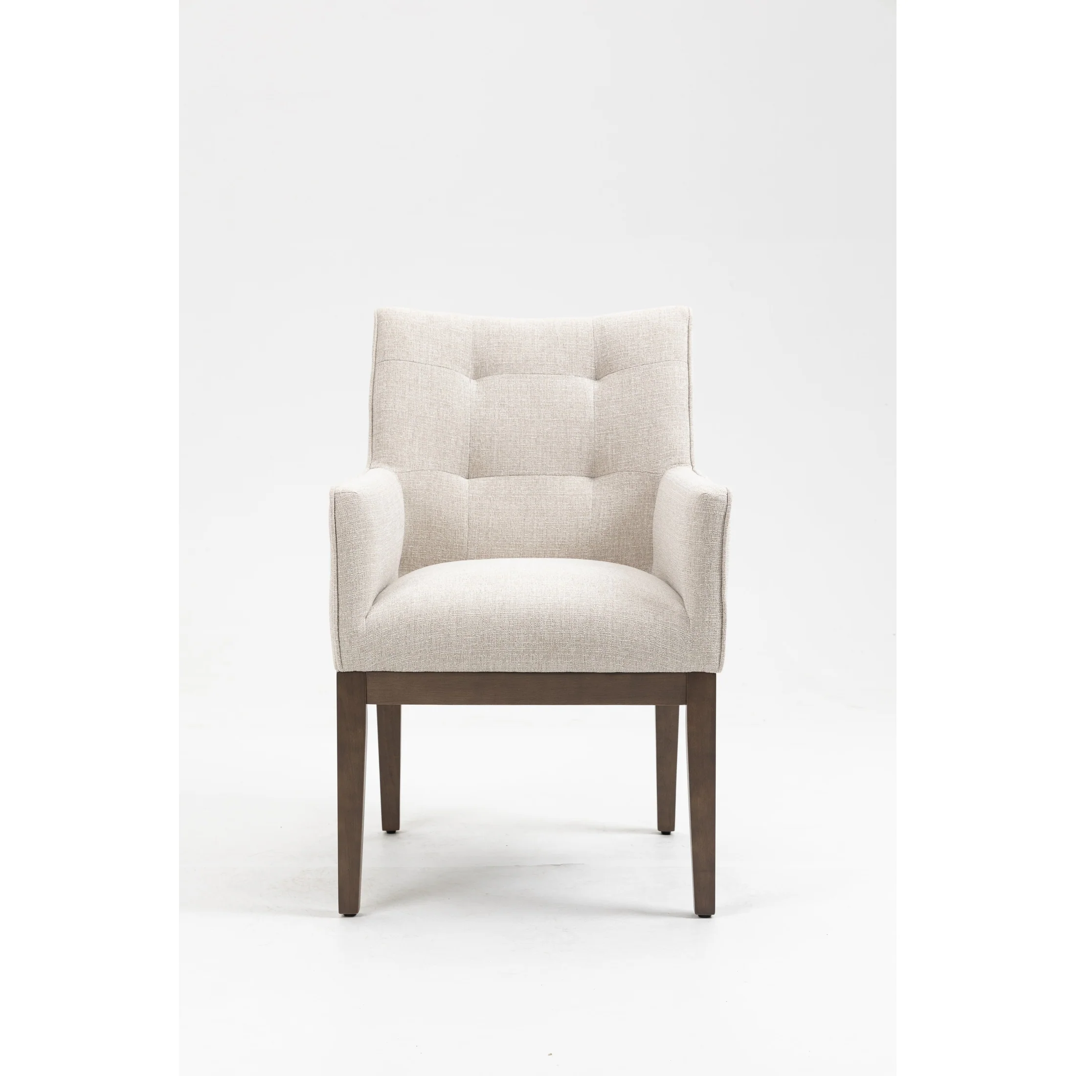 Safe Jia Dining Arm Chair With Wooden Legs - Beige Enhanced