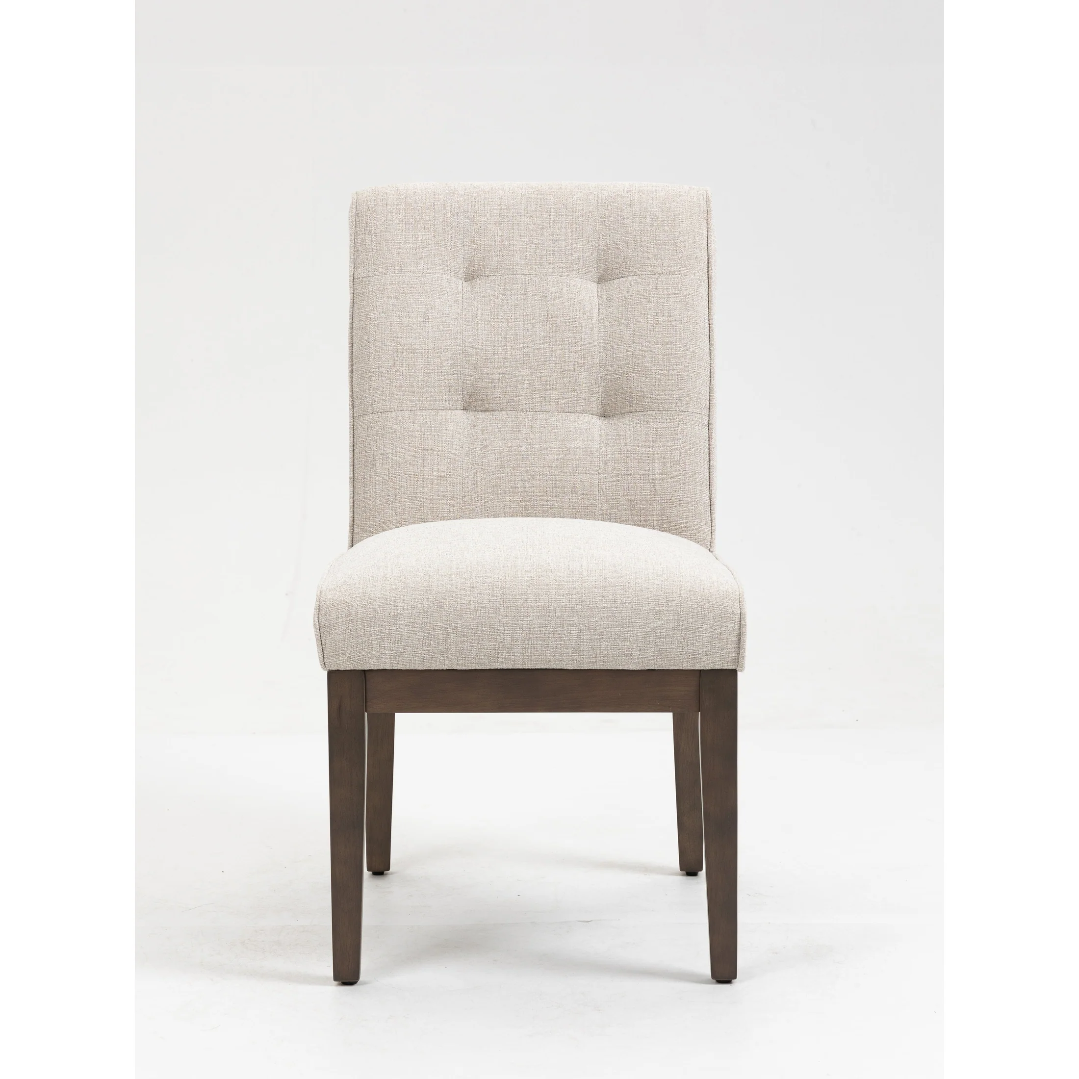 Convenient Jia Side Dining Chair with Wooden Legs - Beige Smooth