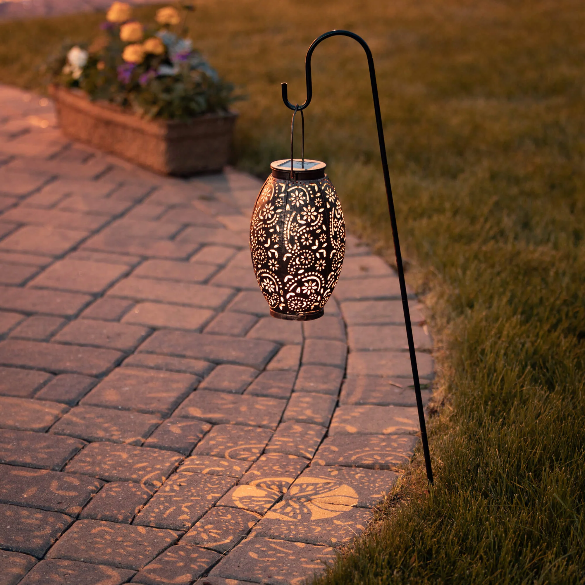 Specialty Metal Hanging Lantern Solar Light Copper Stylish