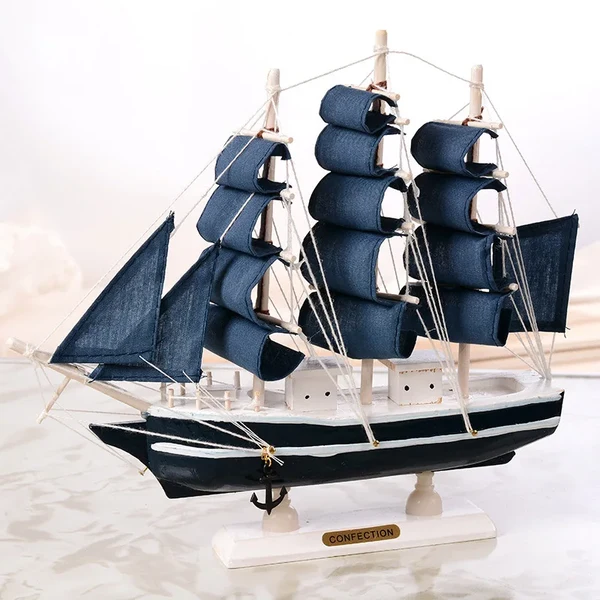 Practical Handmade Wooden Pirate Ship Nautical Boat Model Original