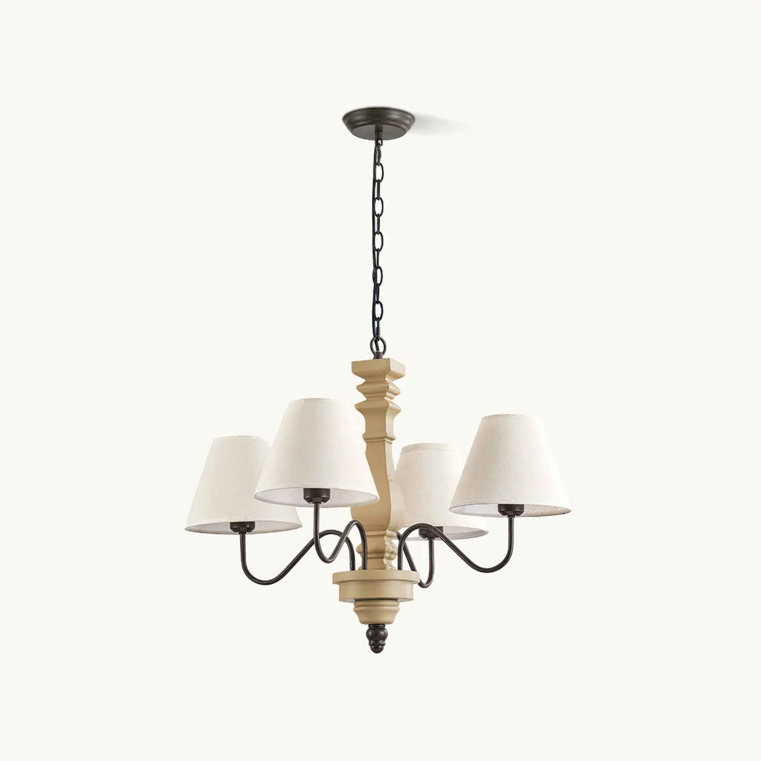 Enhanced Fatima Wooden Chandelier Detailed