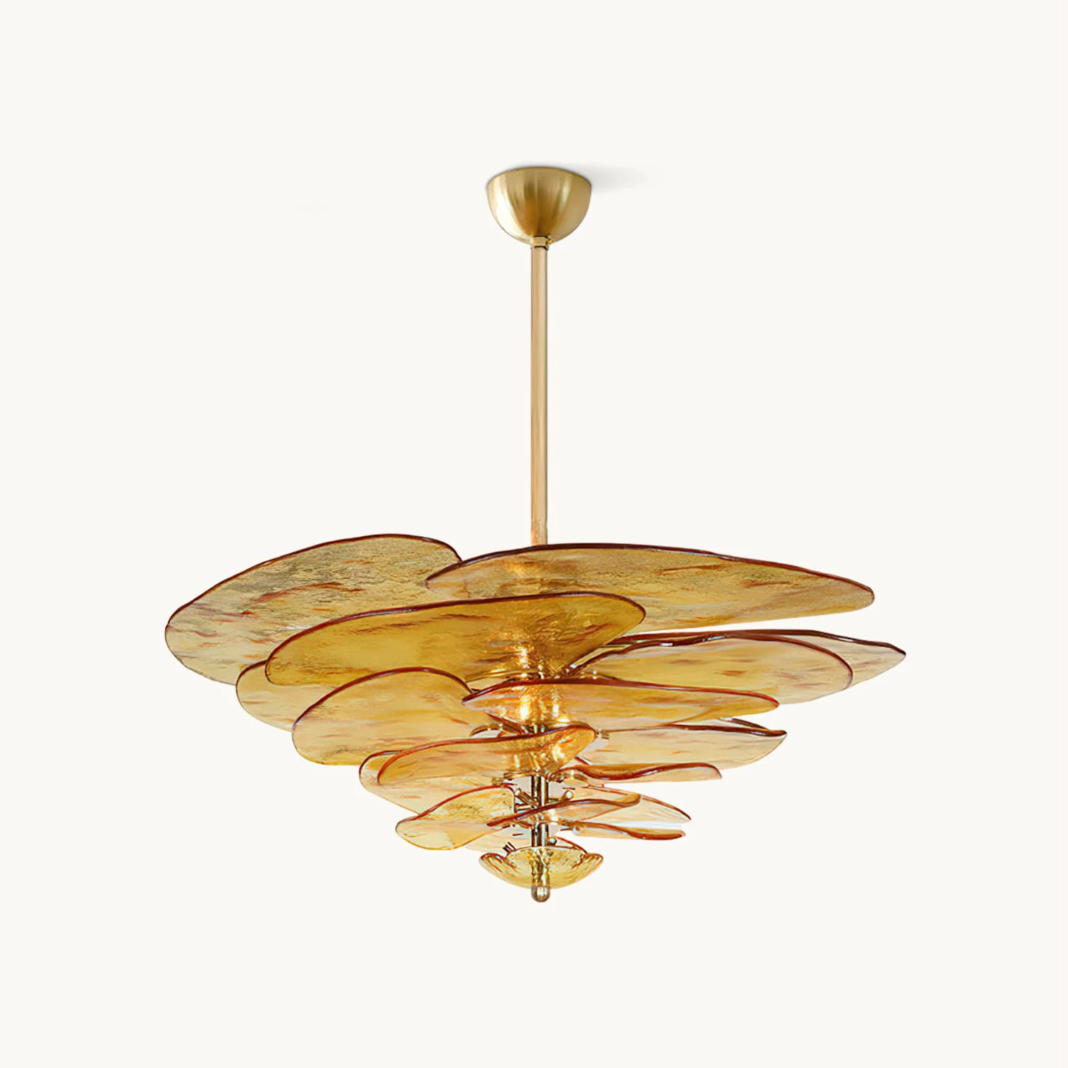 Fine Crafted Lilypad Glass Chandelier Powerful