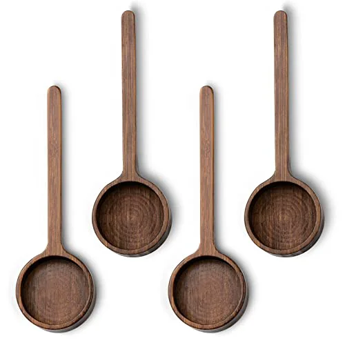 User-Friendly Wooden Coffee Scoop Small Long Handle Measuring Scoop for Jars and Containers 4 Count Proven