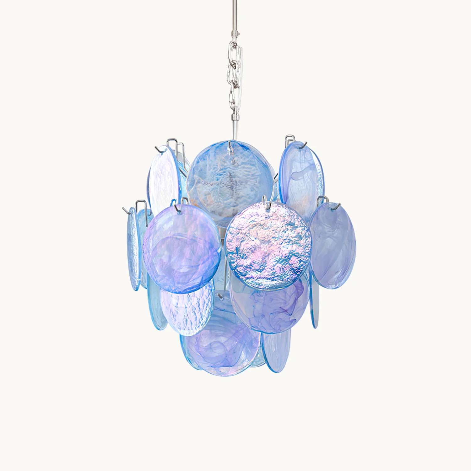 Safe Blue Murano Disc Chandelier Green