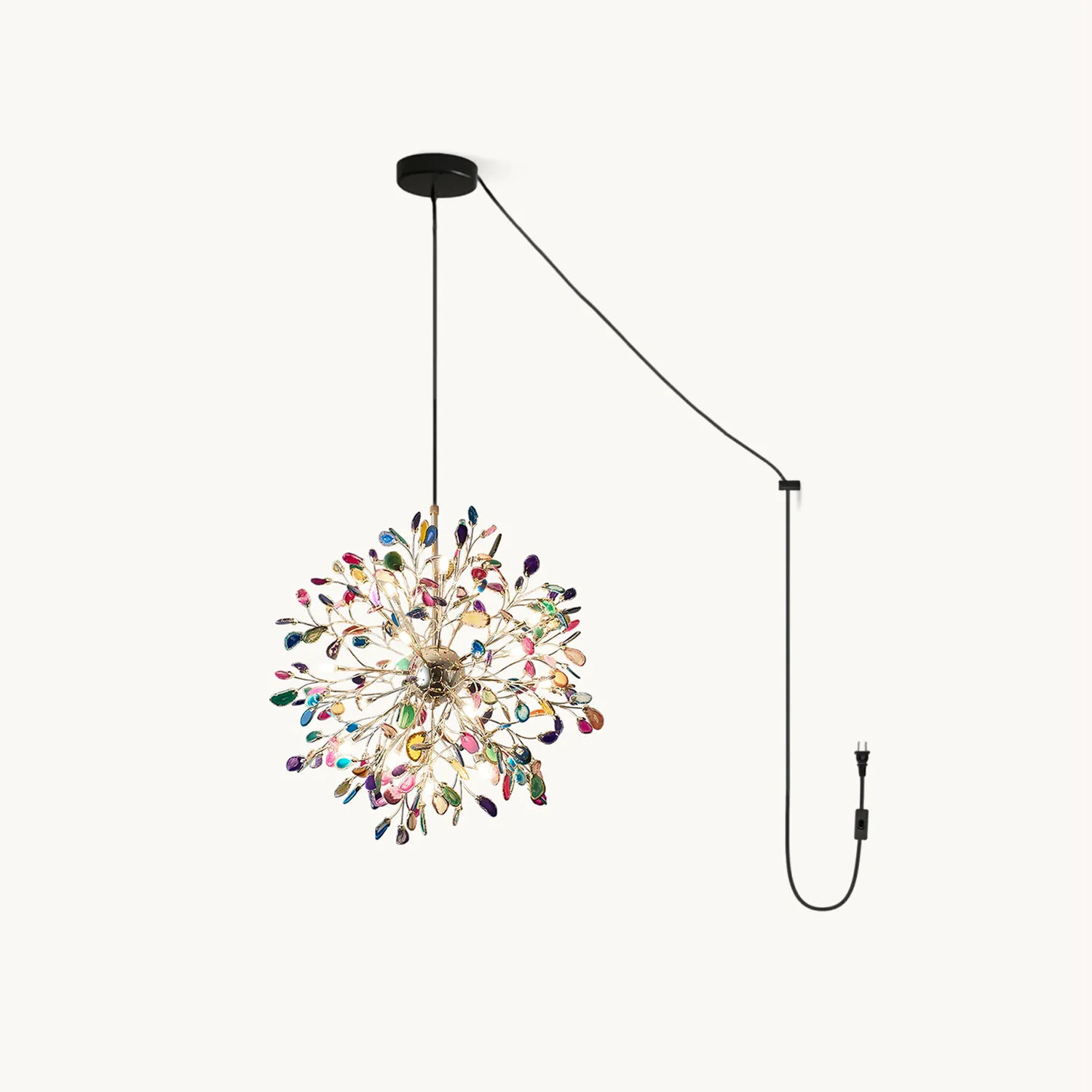 Reusable Modern Agate Plug In Chandelier Easy-to-Use