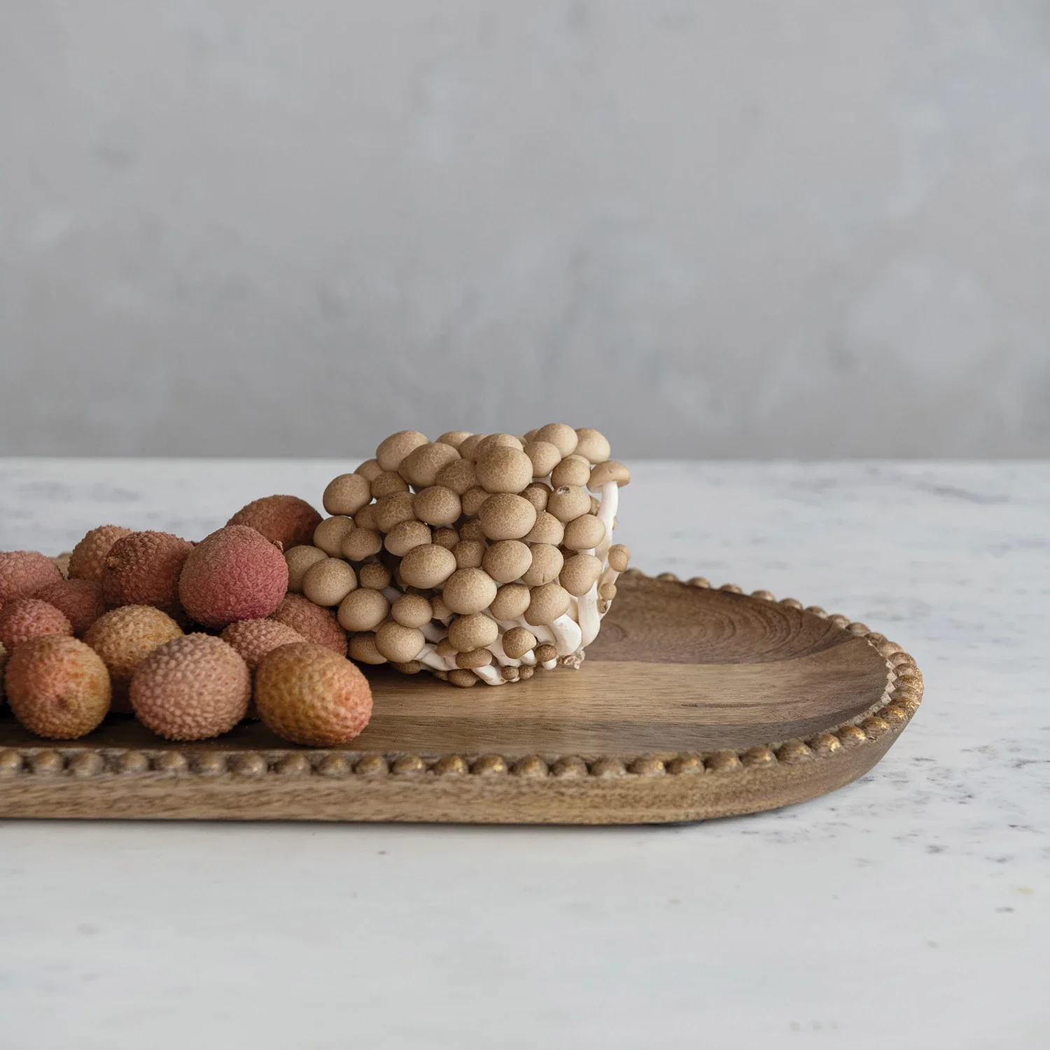 Specialty Hand-Carved Mango Wood Tray Wood Beads Certified