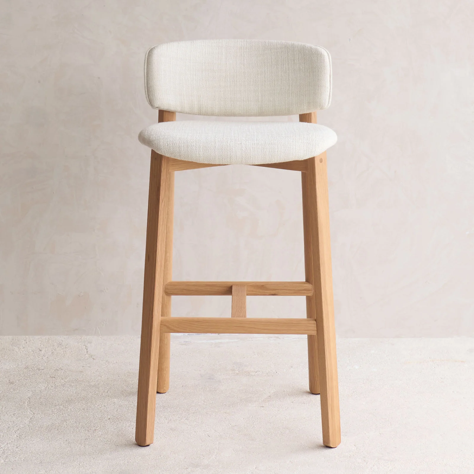 Genuine Pinta Fabric Bar Stool Oak Frame - Gesso Exclusive