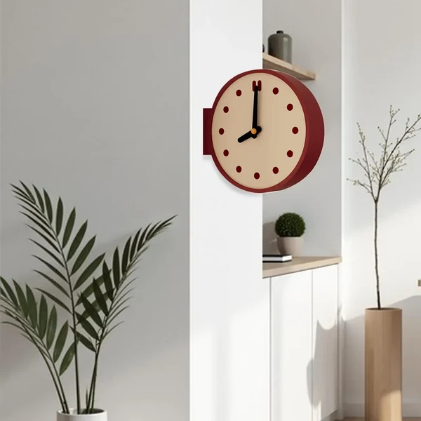 Official The Edge Clock Minimalist Double-Sided Corner Clock Contemporary
