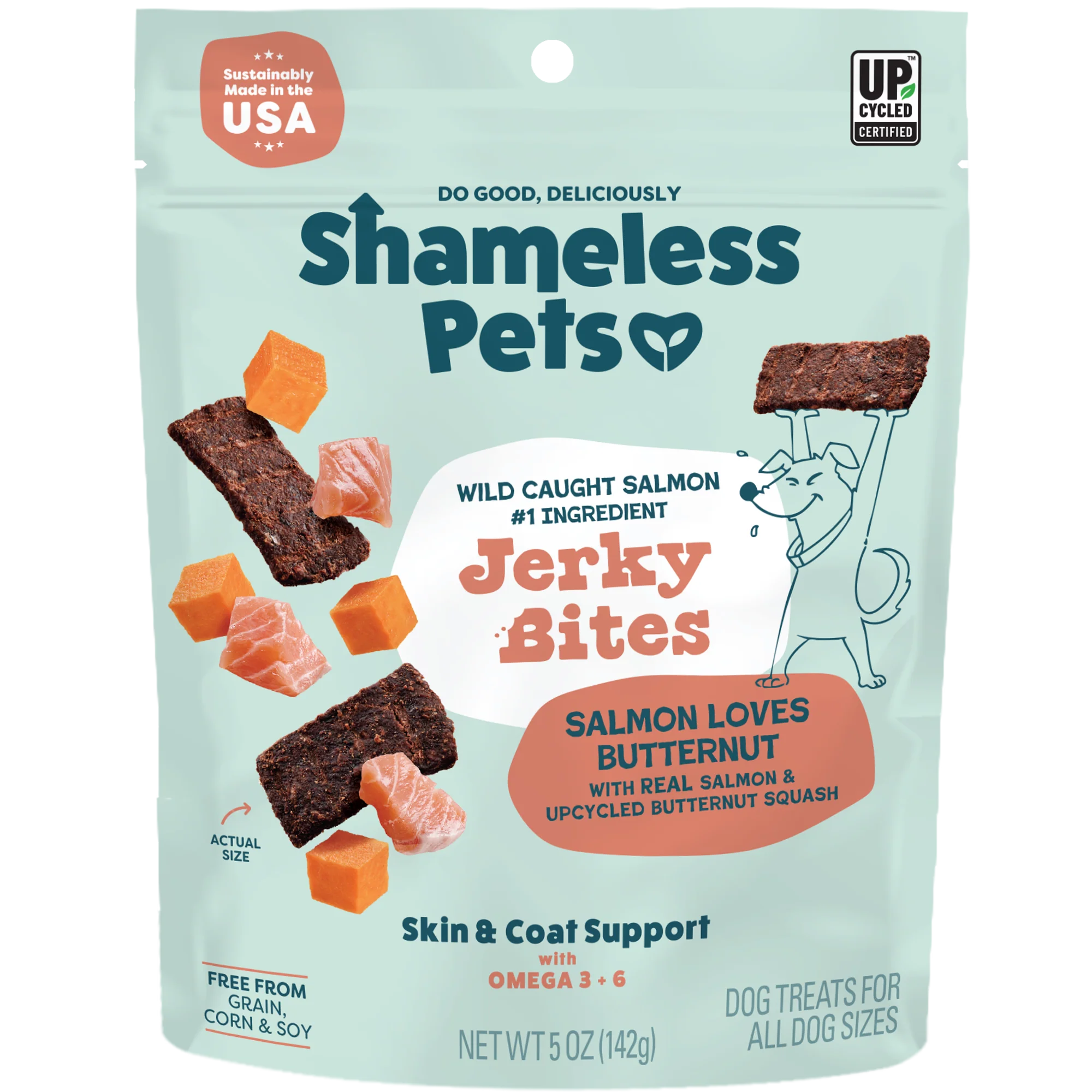 Selected Shameless Pets Salmon Loves Butternut Jerky Dog Treats Durable