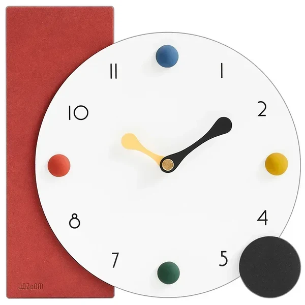 Long-Lasting Modern Minimalist Colour Dot Desk Clock Fine Crafted
