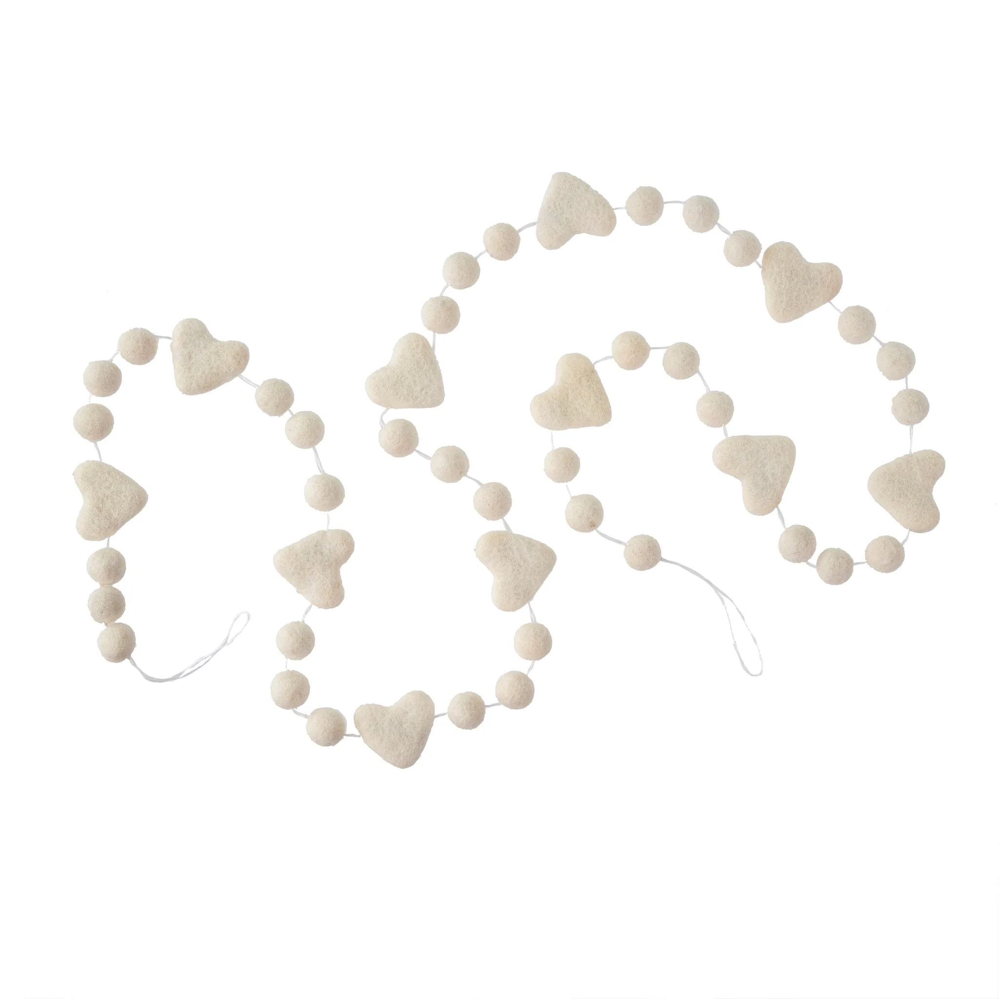 Efficient Felt Heart Pom Pom Garland - White Official