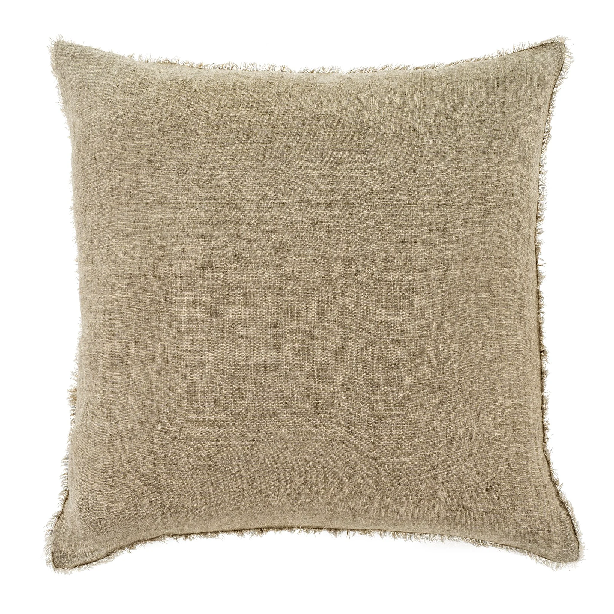 Detailed Lina Linen Pillow Almond High-Performance