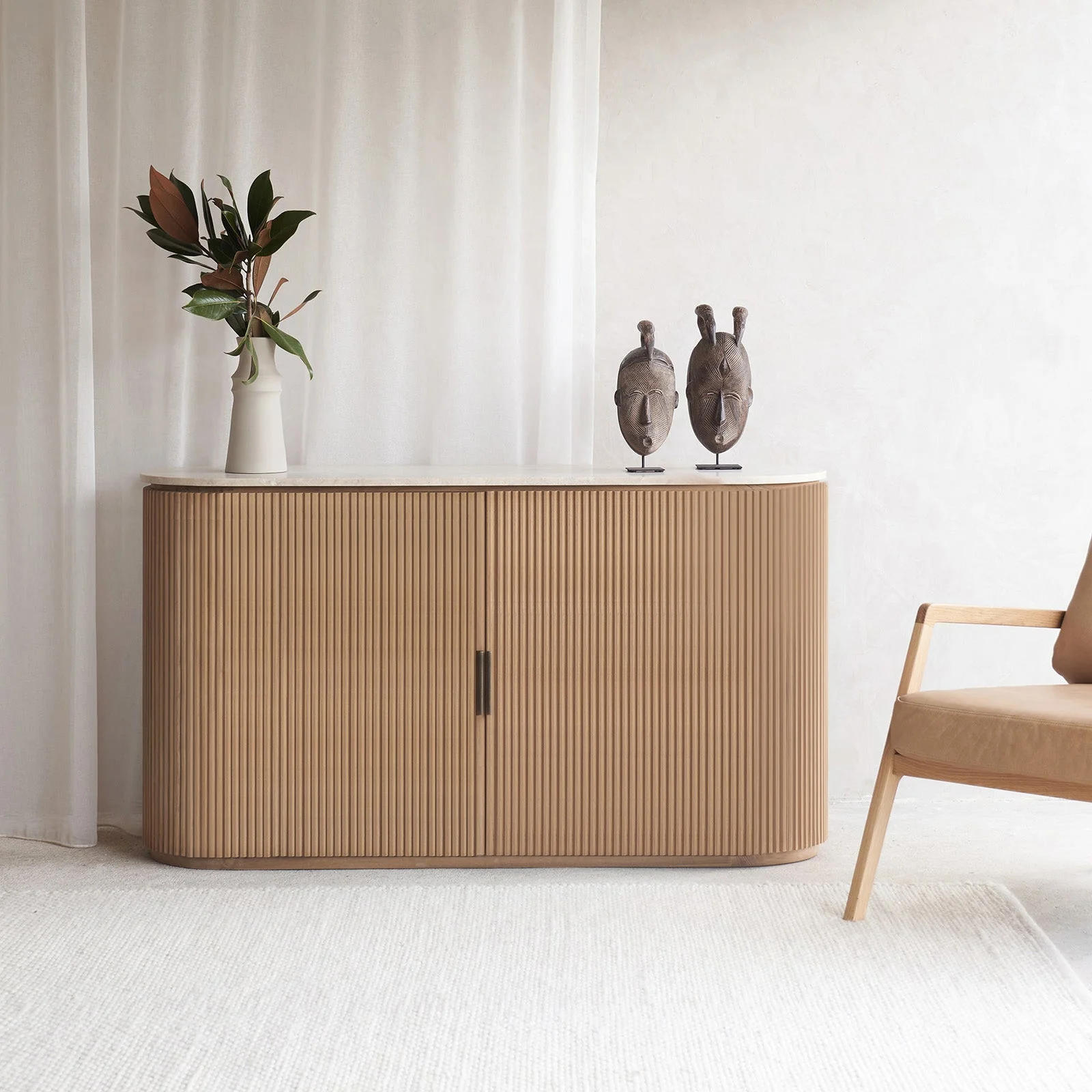 Elegant Moher Teak Sideboard Natural 155cm Innovative