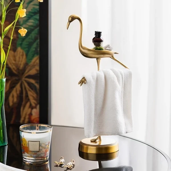 Trendy Brass Hand Towel Holder and Countertop Rack Reusable