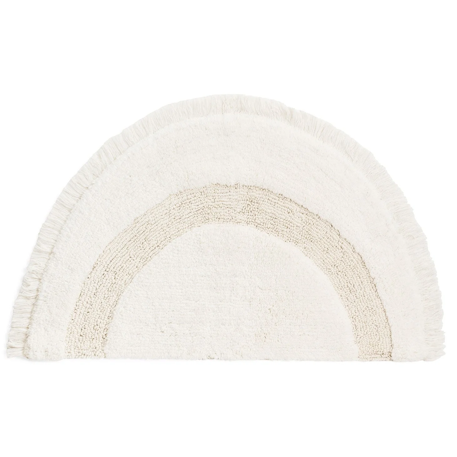 Certified Bathmat Tufted Halfmoon Cotton Off White Flexible