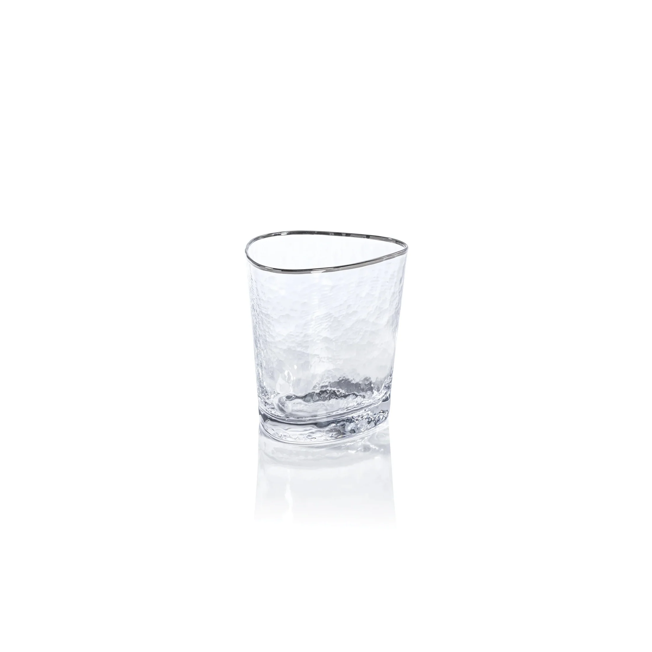 Outstanding Aperitivo Triangular Double Old Fashioned Glass - Clear with Platinum Rim Secure
