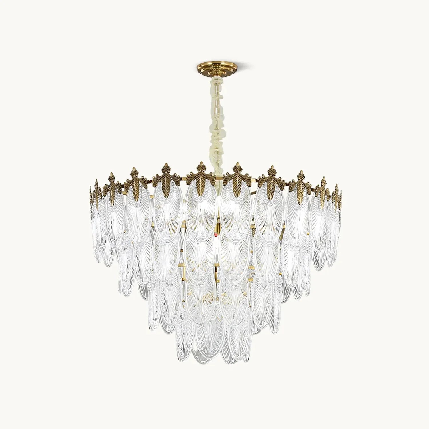 Dependable Vintage Glass Leaf Chandelier Soft