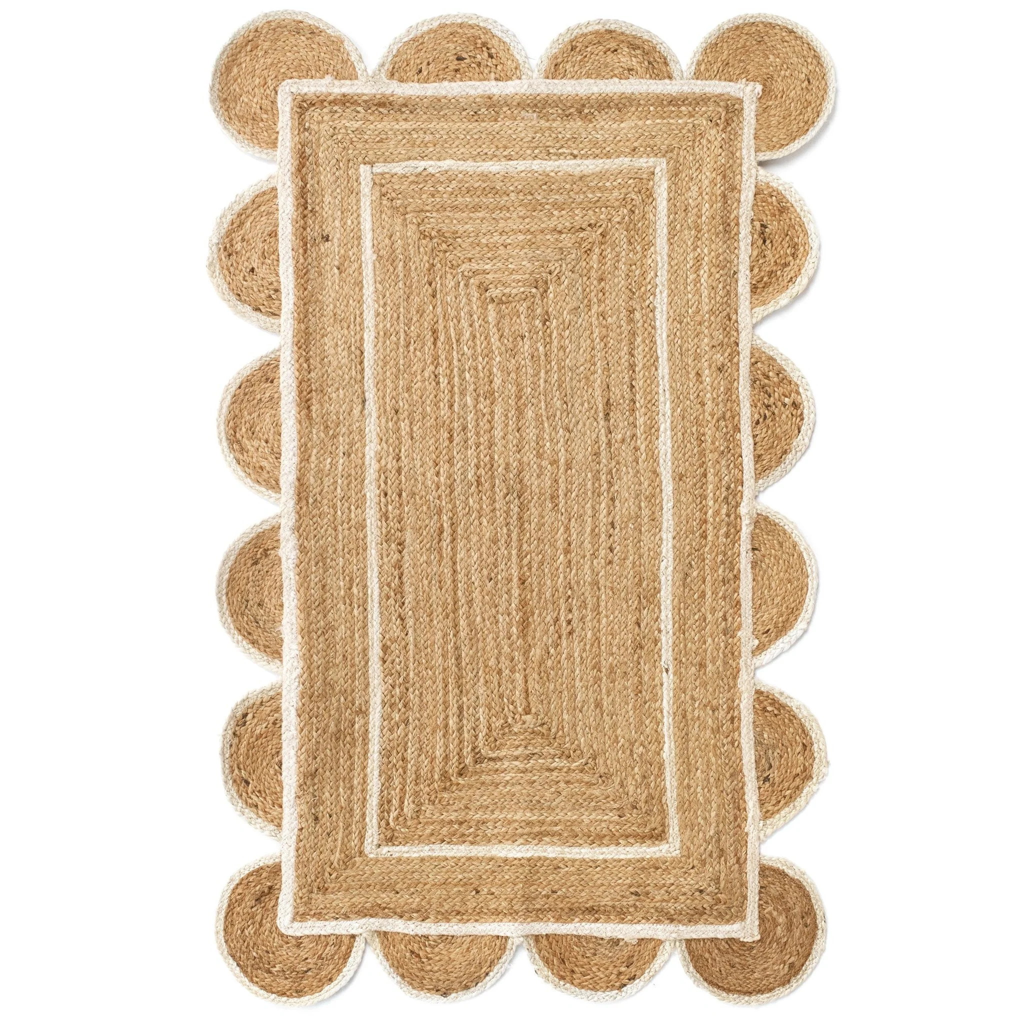 Proven Rug Jute Scallop Edge Whit-nat Eco-Friendly