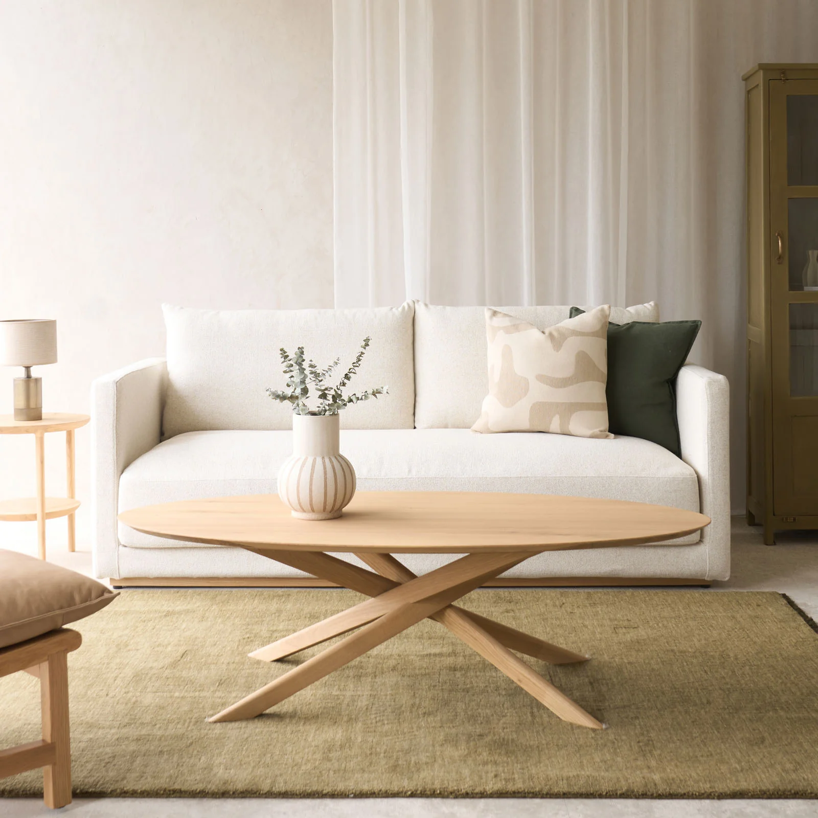 User-Friendly Portofino Fabric Sofa Wheat 200cm Fine
