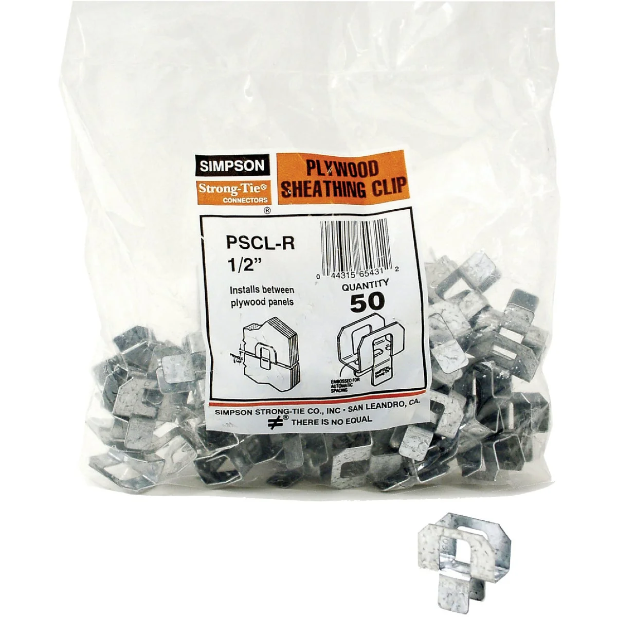 Advanced Simpson Strong-Tie 1 2 In. Galvanized Steel 20 ga Plywood Clip 50-Pack Official