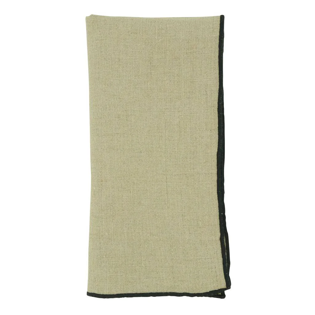 Casual Stonewashed Stitch Border Table Napkins Set of 4 First-Class