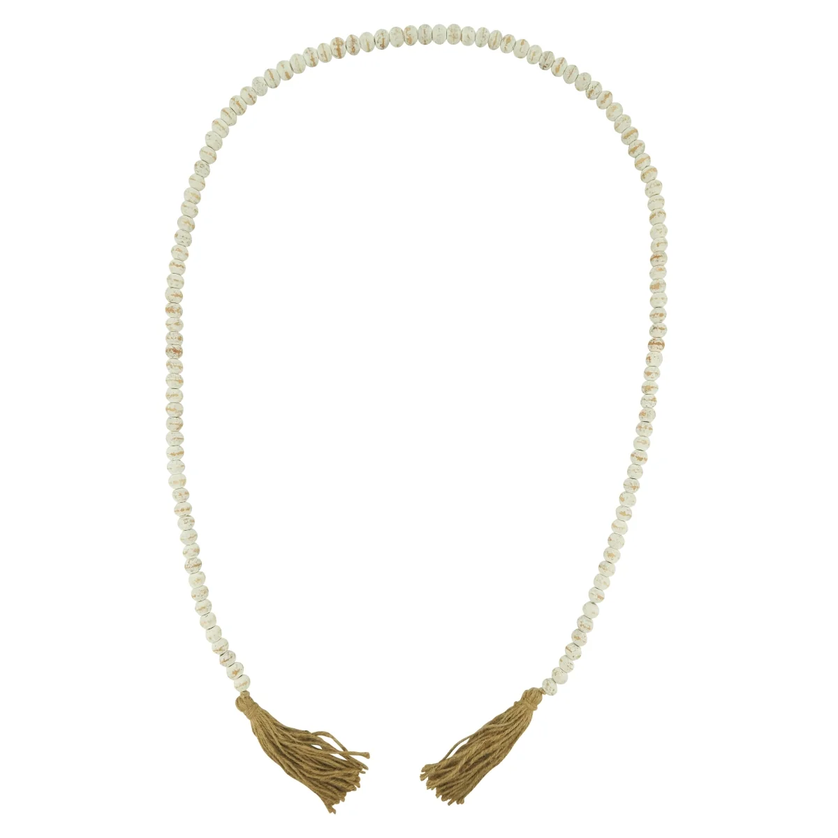 Crafted Wood Bead Garland - White Fine
