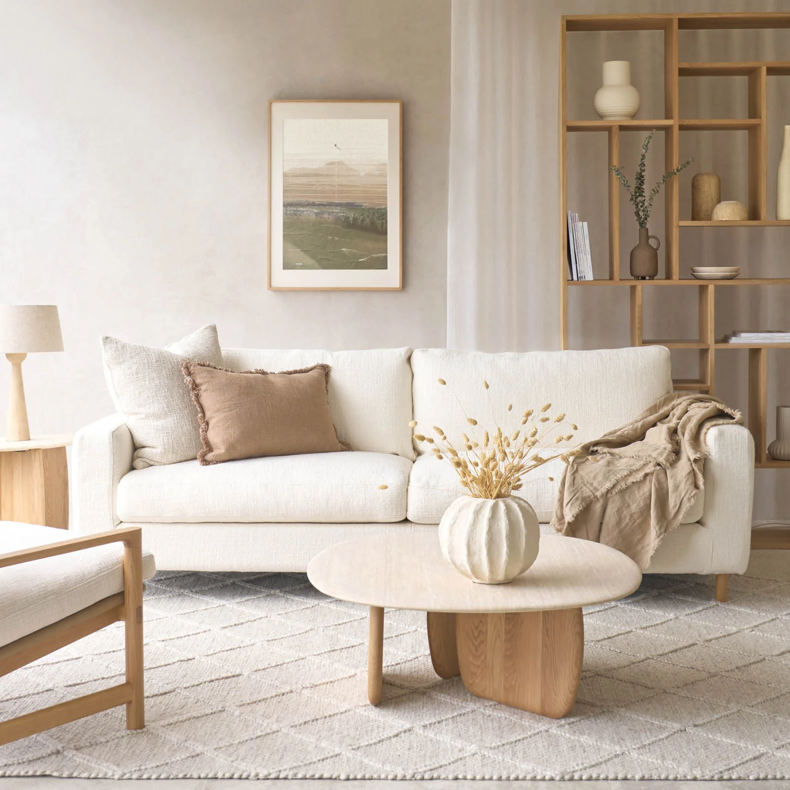Original Design Ponte Fabric Sofa 3 Seater - Panna Cotta 230cm Minimalist