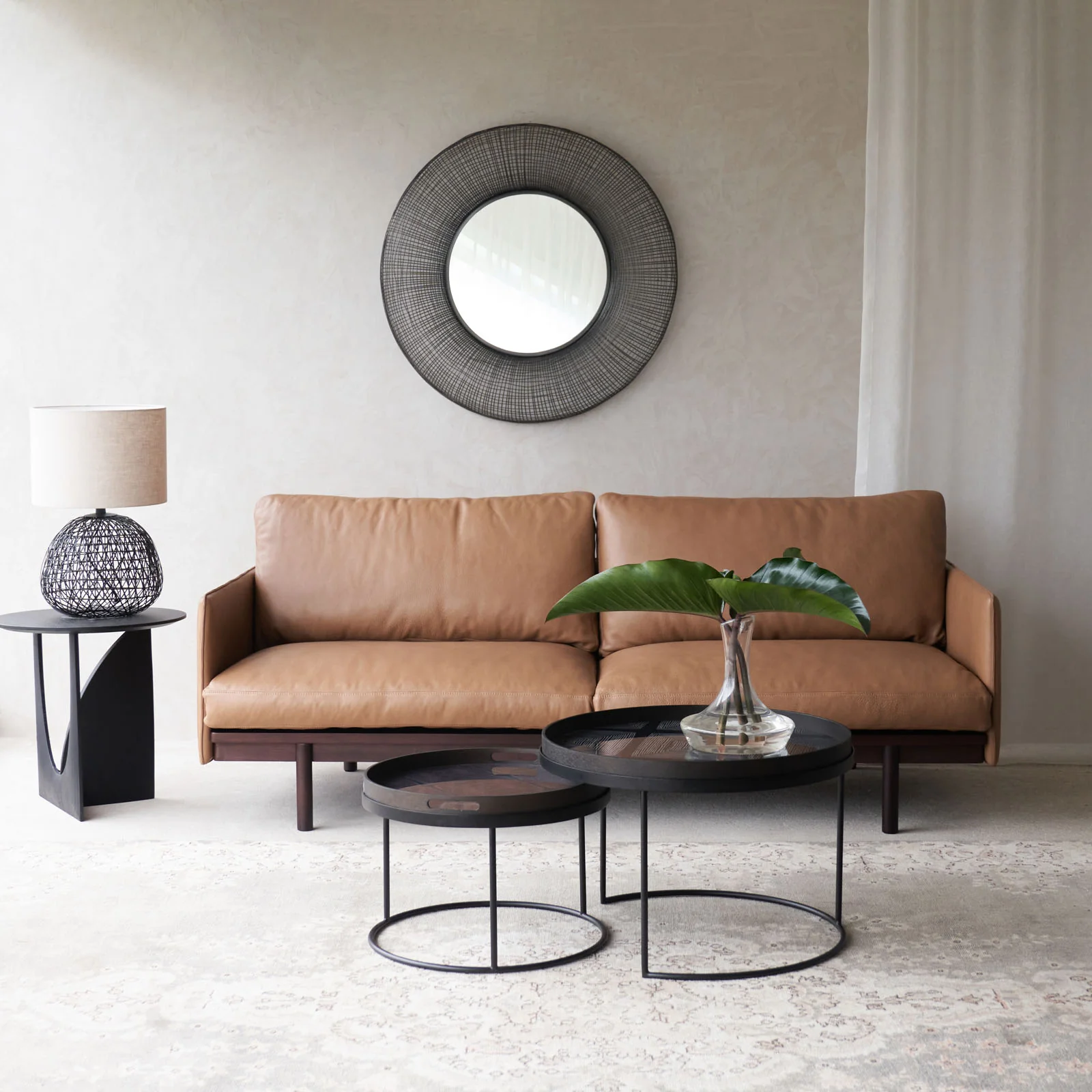 Premium Material Pensive Sofa Walnut - Bespoke Leather Proven