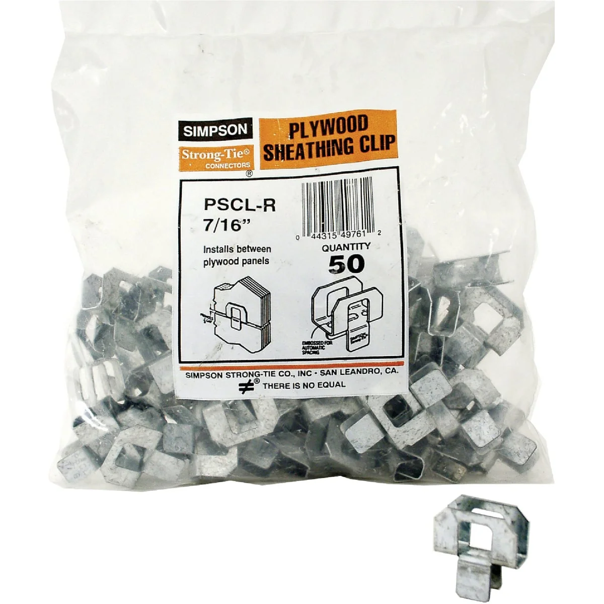 Clean Simpson Strong-Tie 7 16 In. Galvanized Steel 20 ga Plywood Clip 50-Pack Effective