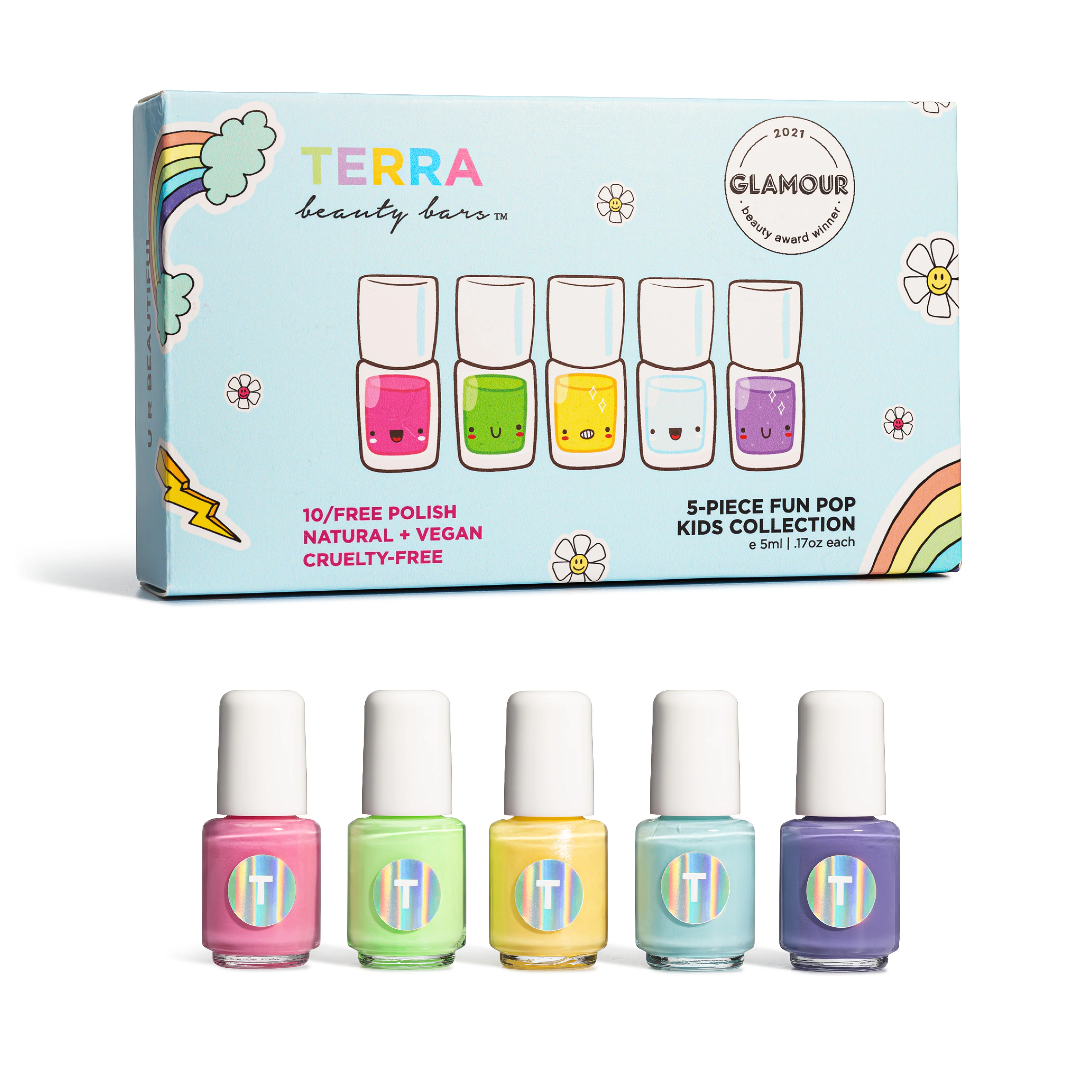 First-Class Terra Beauty Bars Kids 5-Piece Fun Pop Nail Collection Excellent