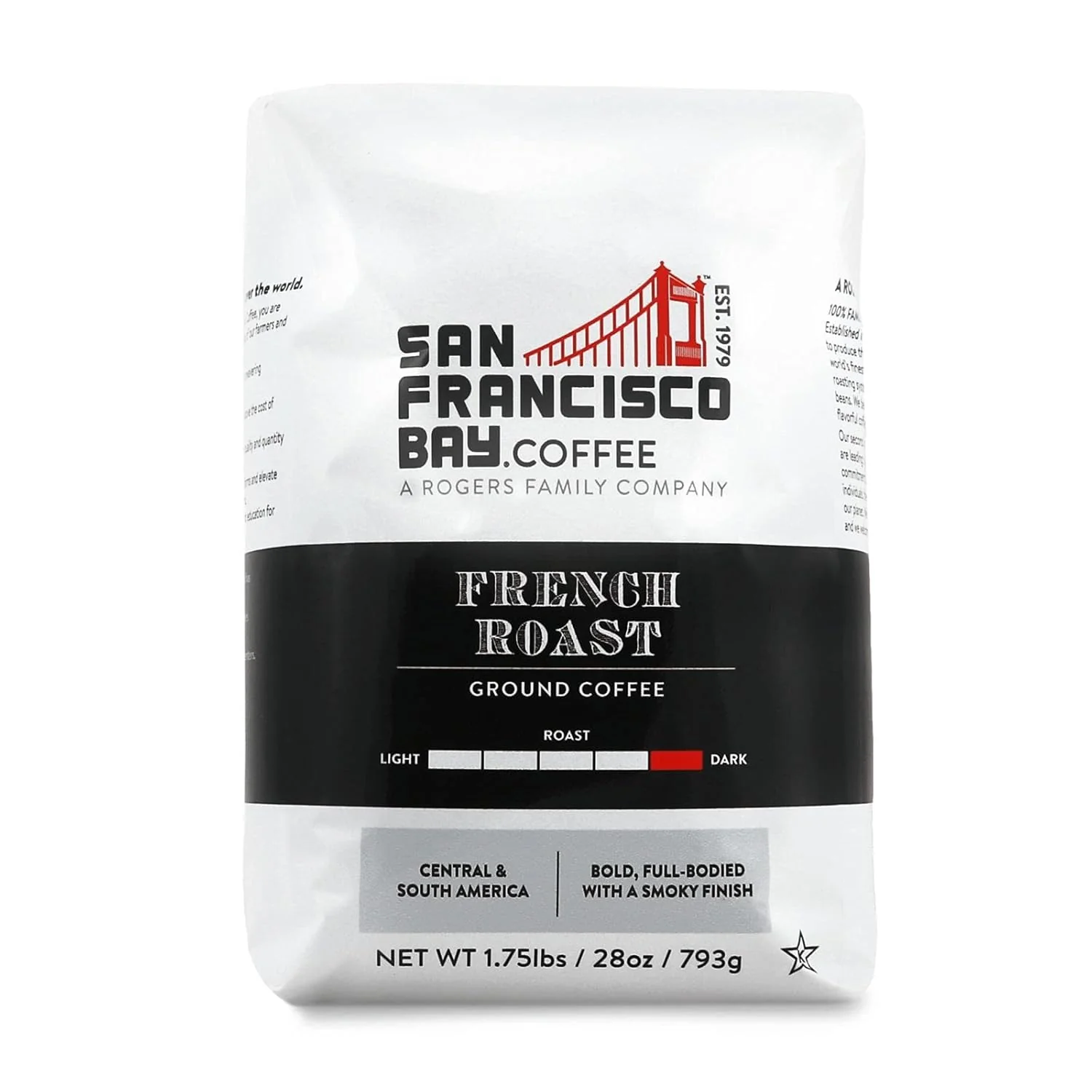 Fine Crafted SF Bay Coffee French Roast 28 Ounce Ground Dark Roast Carefully Designed