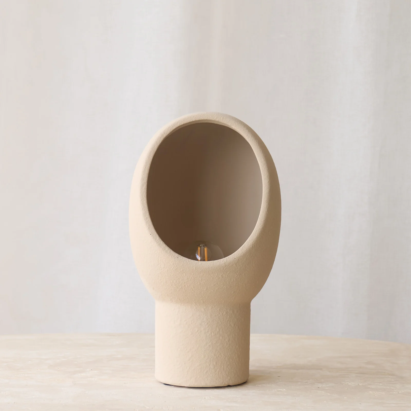 Contemporary Monk Table Lamp Sand 30cm Fine Crafted