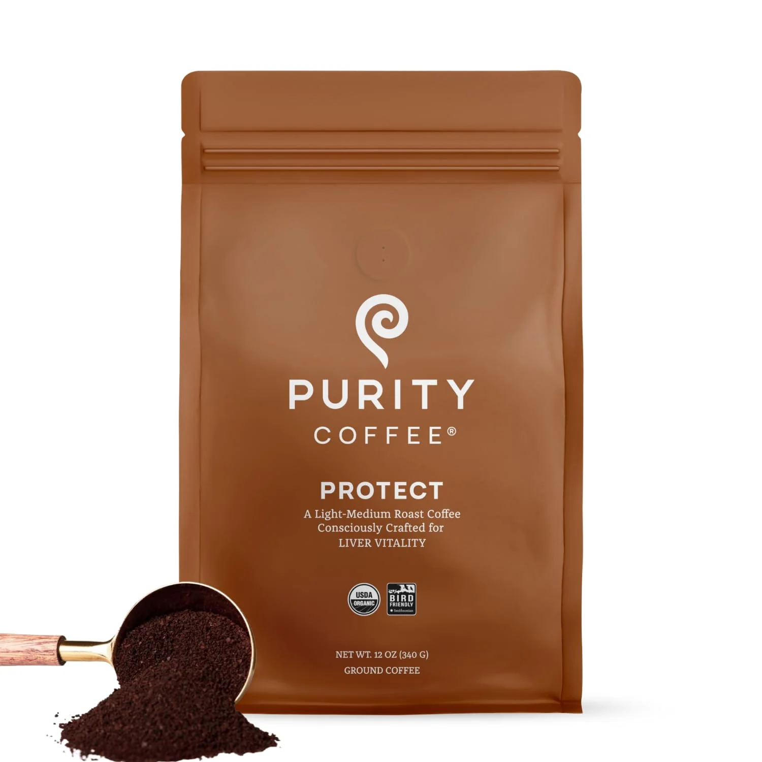 Exclusive PROTECT High Antioxidant Light-Med Roast Ground 12oz Bag Specialty-Grade USDA Organic Arabica Blend Third Party Tested for Mold Mycotoxins amp Pesticides