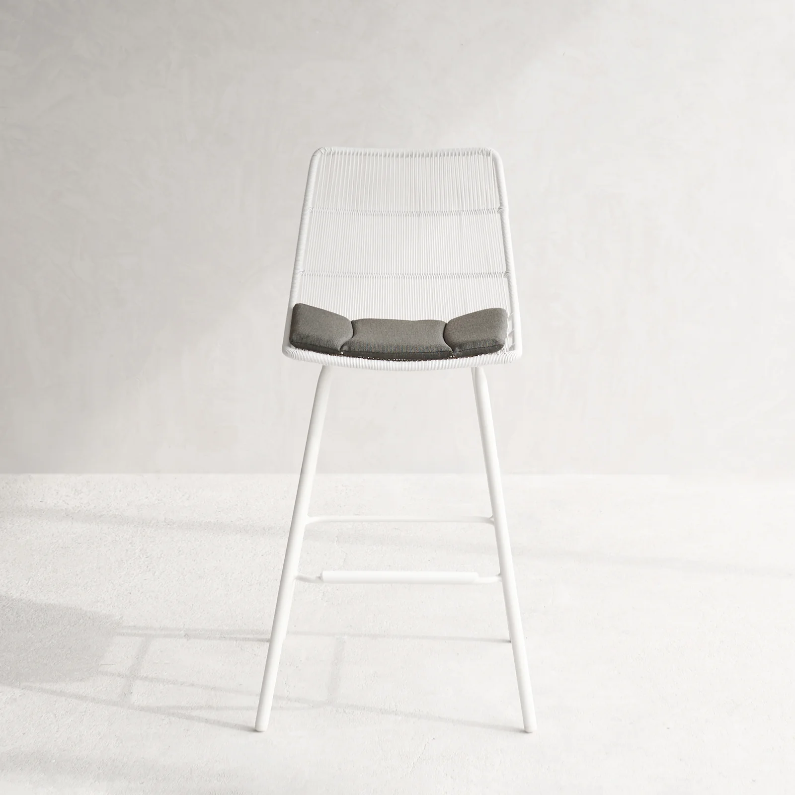 Modern Rose Outdoor Counter Stool Seat Cushion Dark Grey Smooth
