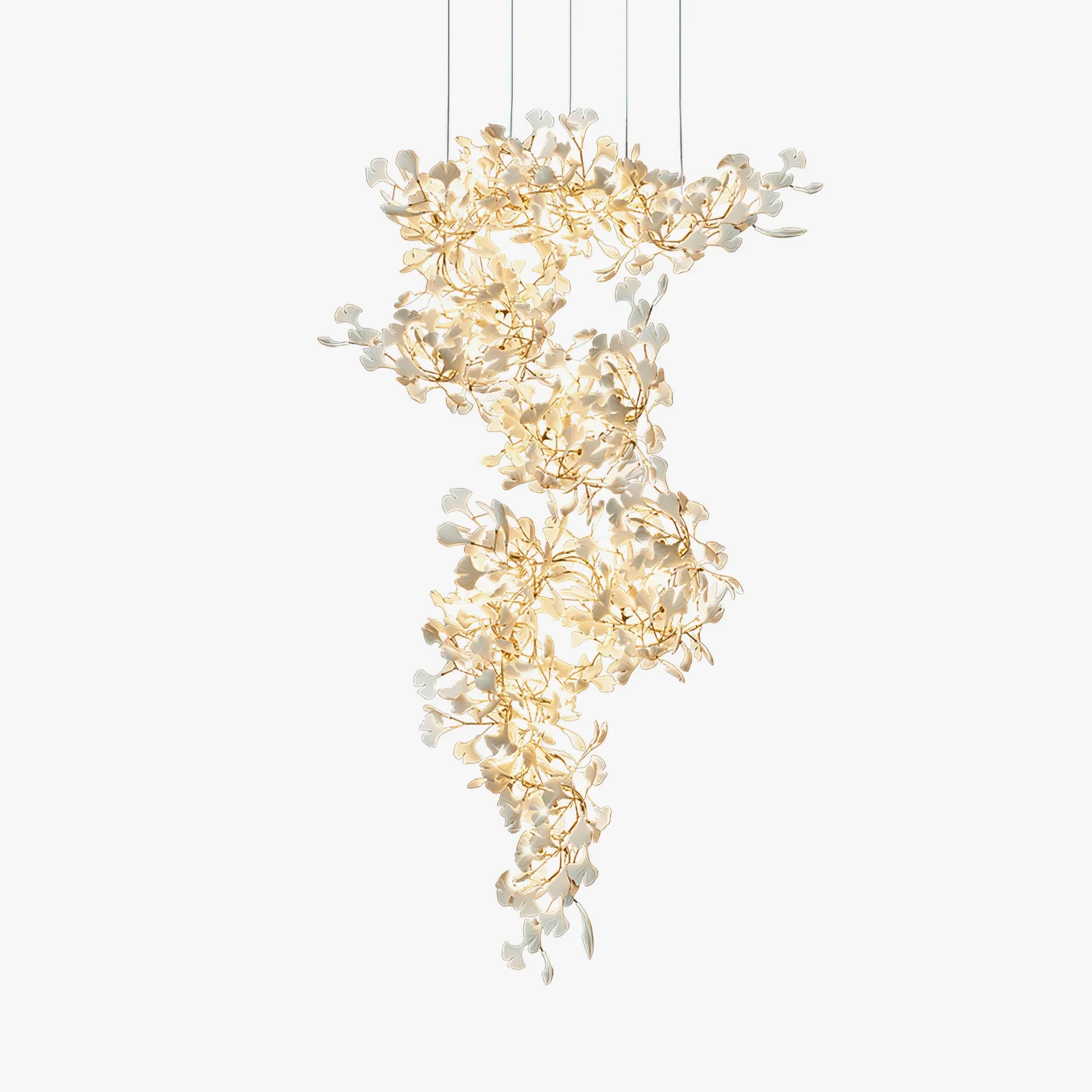 Fashionable Luxury Gingko Chandelier Safe