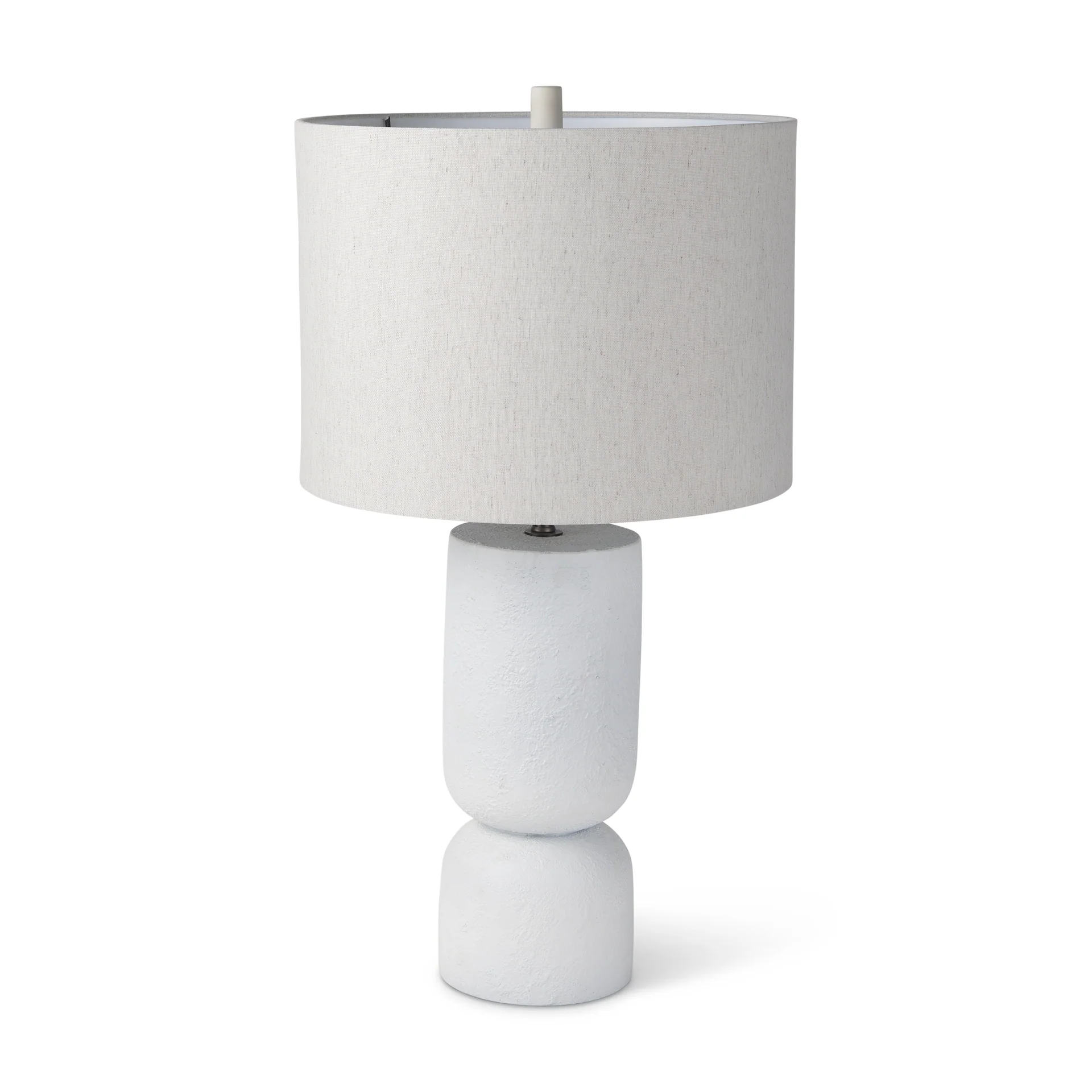 Superior Everly White Cement W Beige Shade Table Lamp First-Class