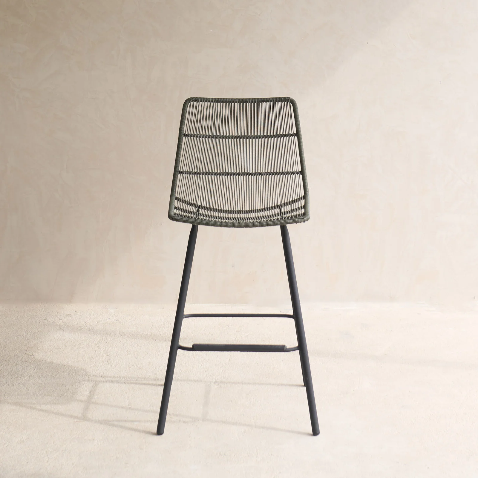 Lightweight Rose Outdoor Counter Stool Moss Elegant