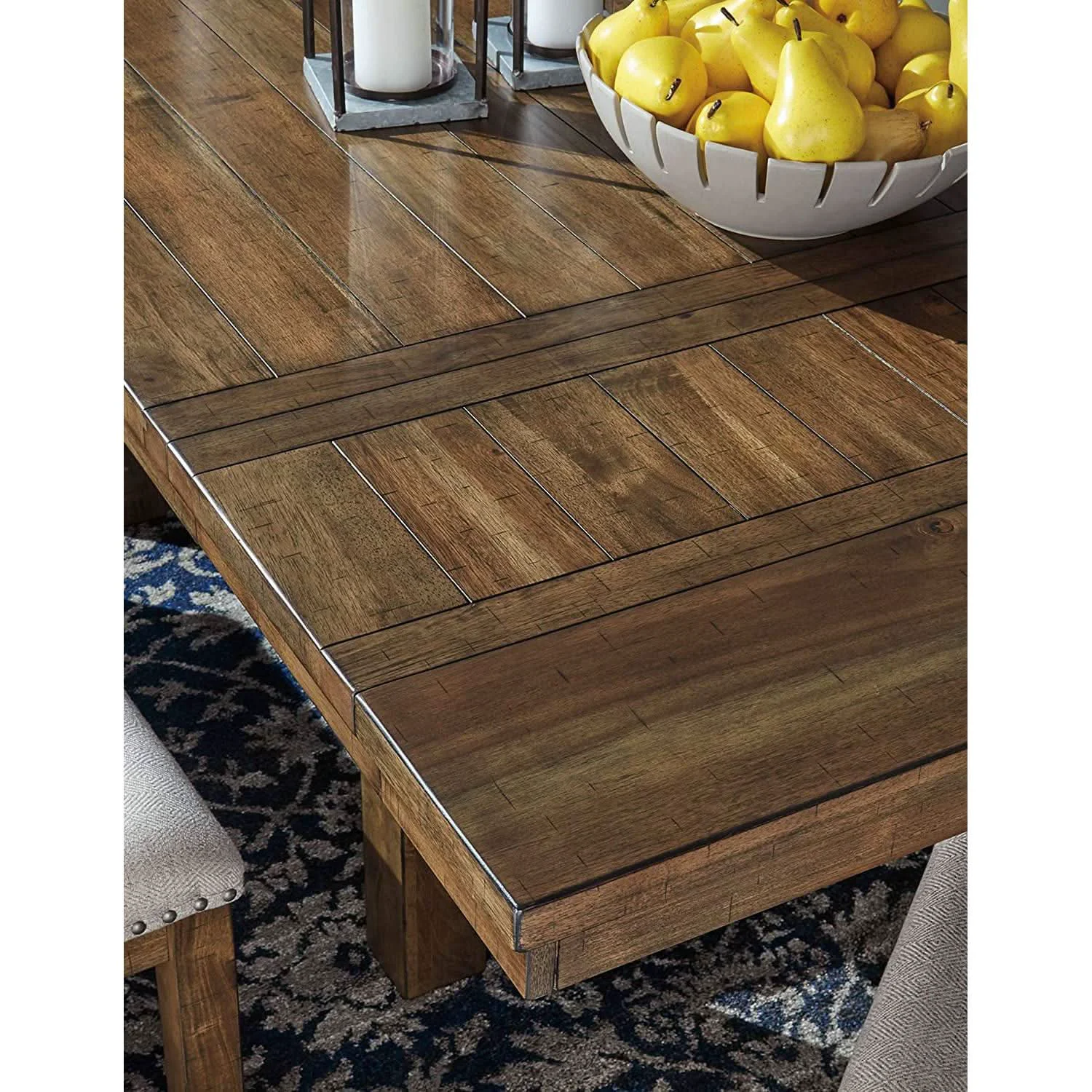 Expertly Made Farmhouse Dining Extension Table Seats 8 Distressed Nutmeg Reliable