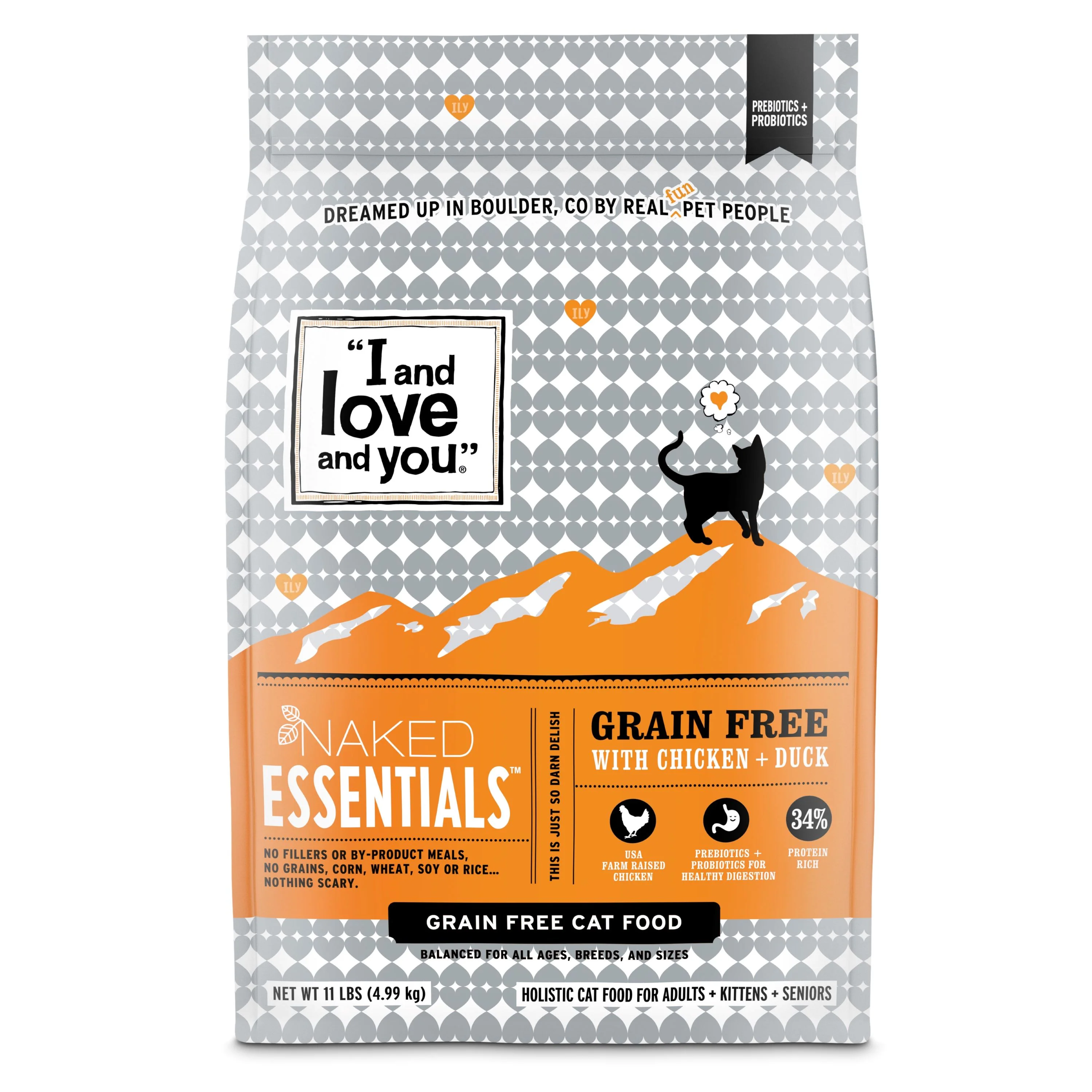 Official I and Love and You Naked Essentials Chicken Duck Recipe Dry Cat Food Original Design