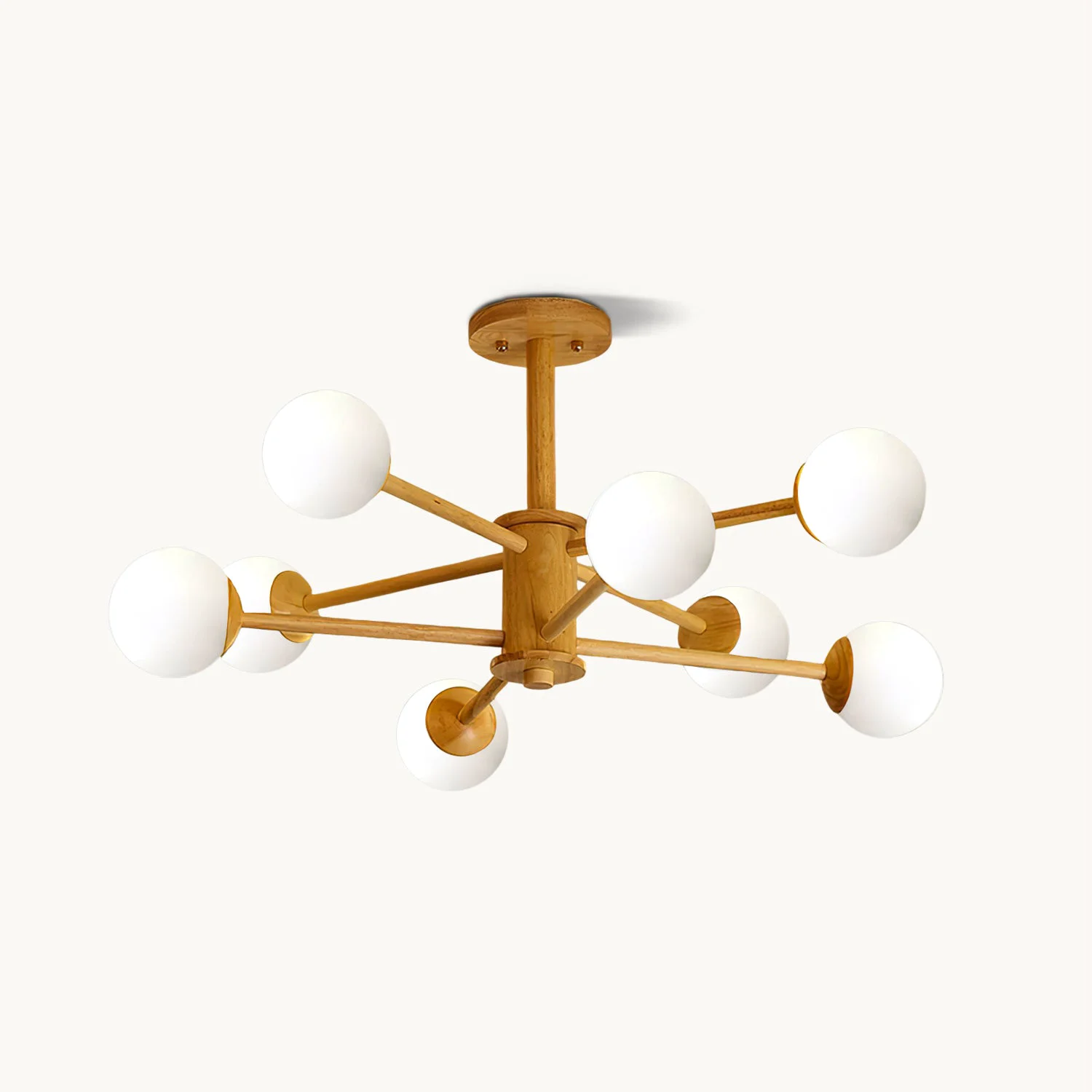 Crafted Wooden Molecular Ceiling Light Clean