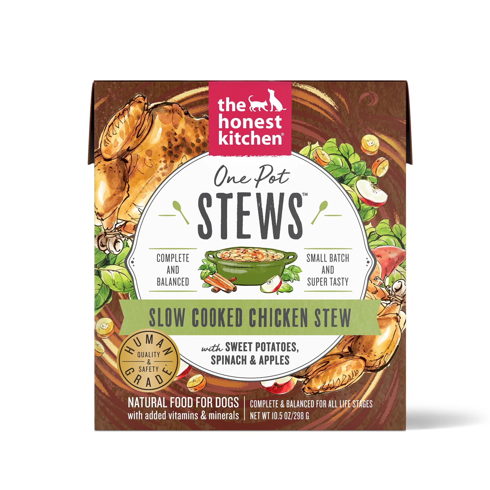 Sustainable The Honest Kitchen Human-Grade Wet Dog Food One Pot Slow Cooked Chicken Stew with Sweet Potato Spinach Apples Pack of 6 Specialty