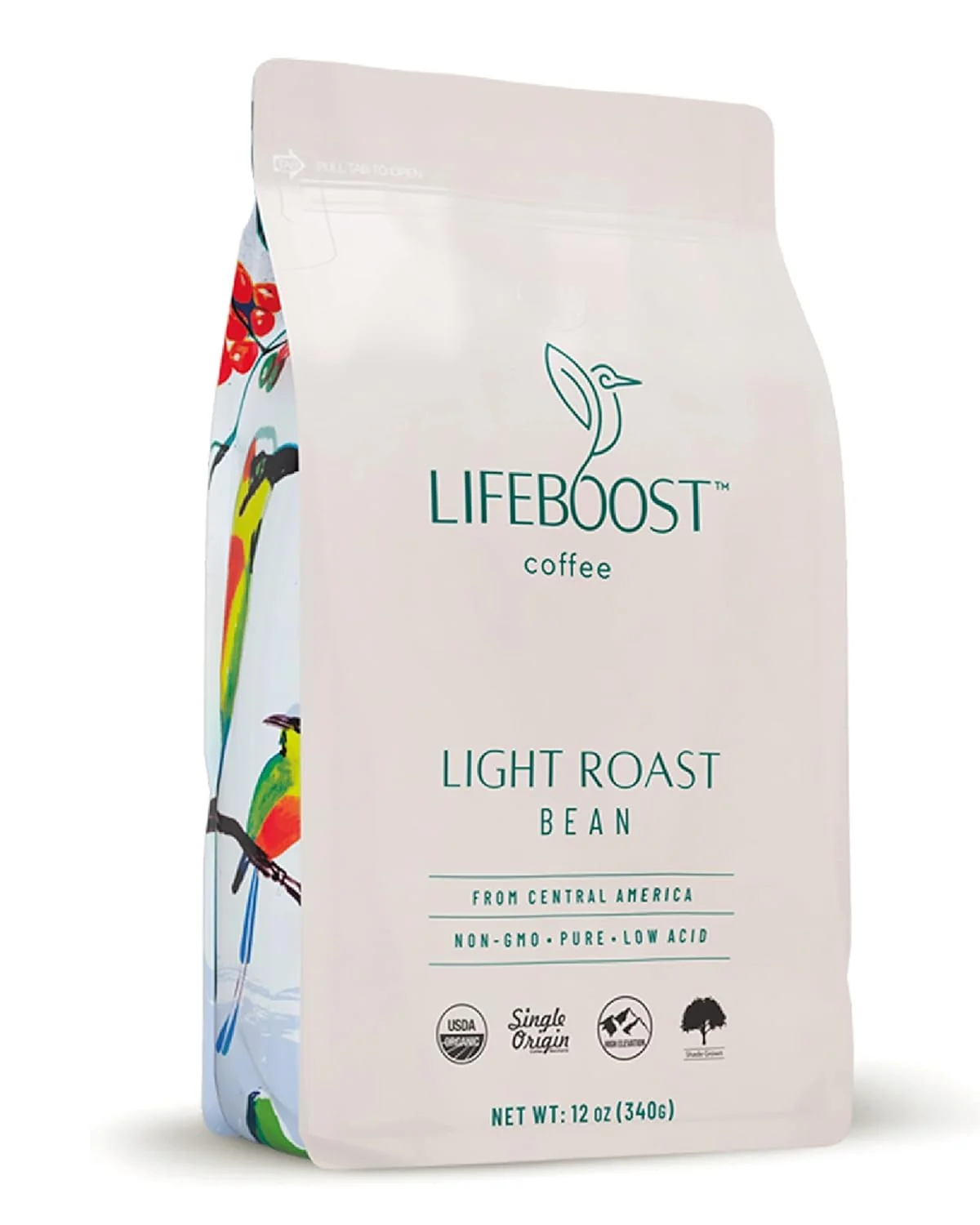 Practical Lifeboost Light Roast Whole Bean Coffee - Low Acid Organic Coffee Non-GMO USDA Organic Single Origin Third-Party Tested for Mycotoxins amp Pesticides - 12 oz Bag Dependable