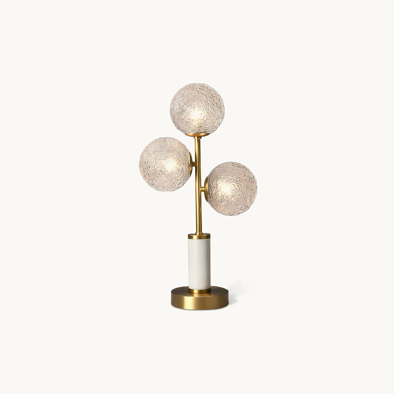 Prestigious Three Head Glass Ball Table Lamp Official