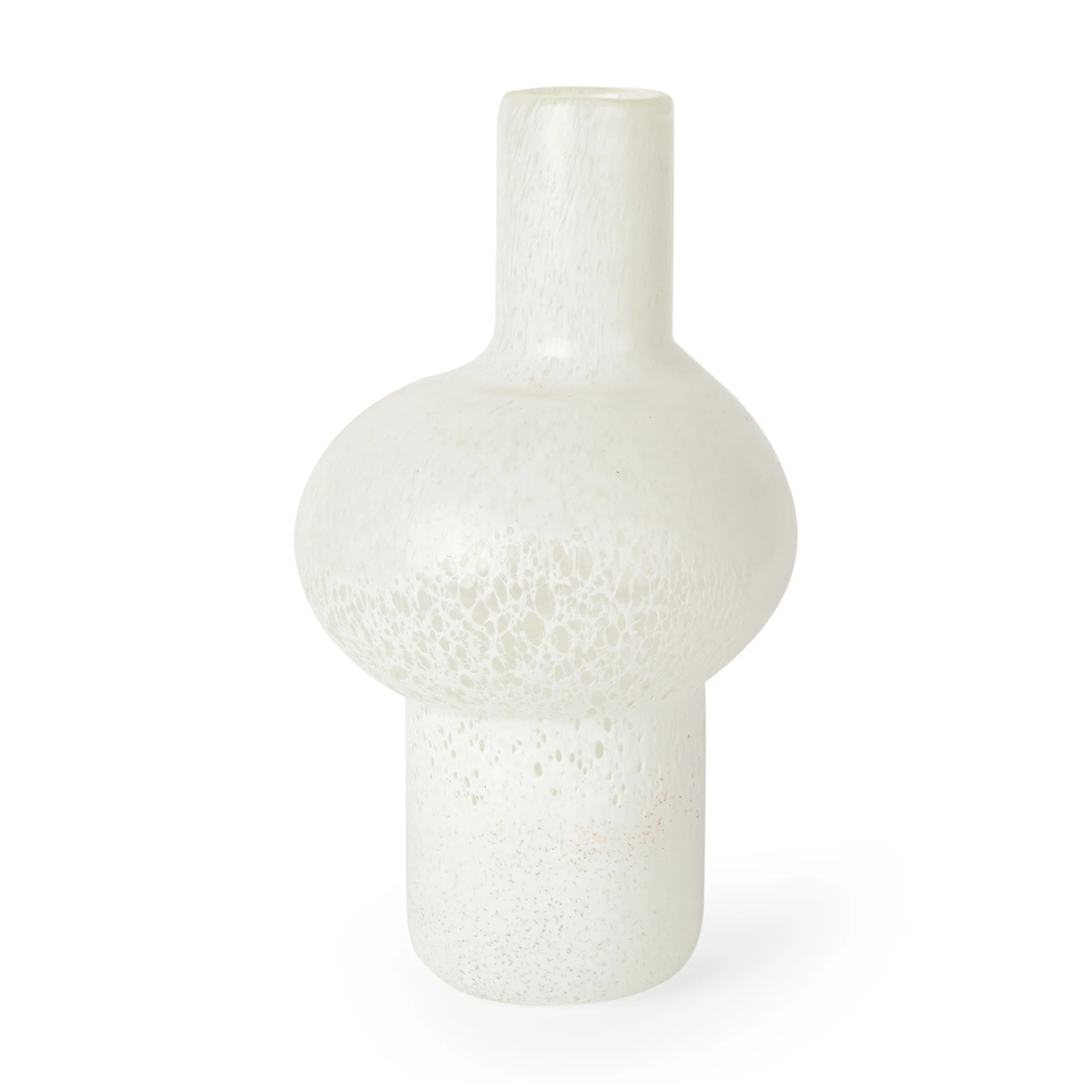 Smooth Heket Tall White Glass Vase Excellent
