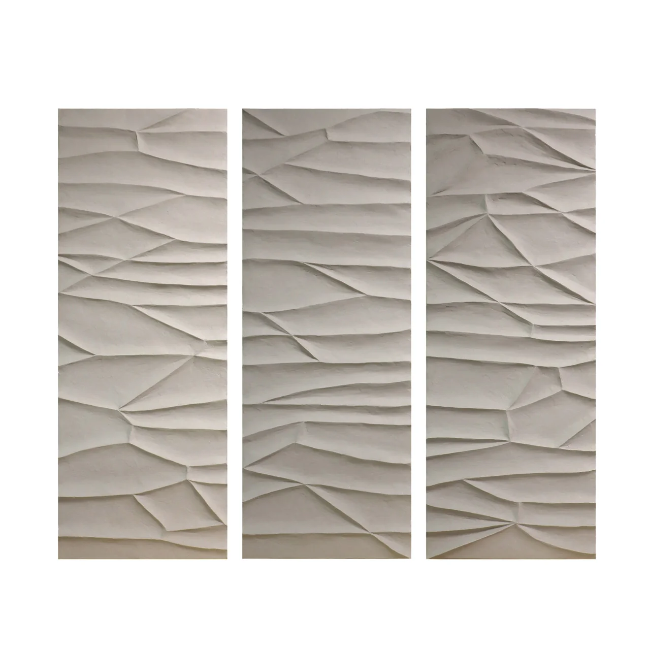 Smooth CHINATI DIMENSIONAL PLASTER ART 24X63 SET OF 3 Fine Crafted