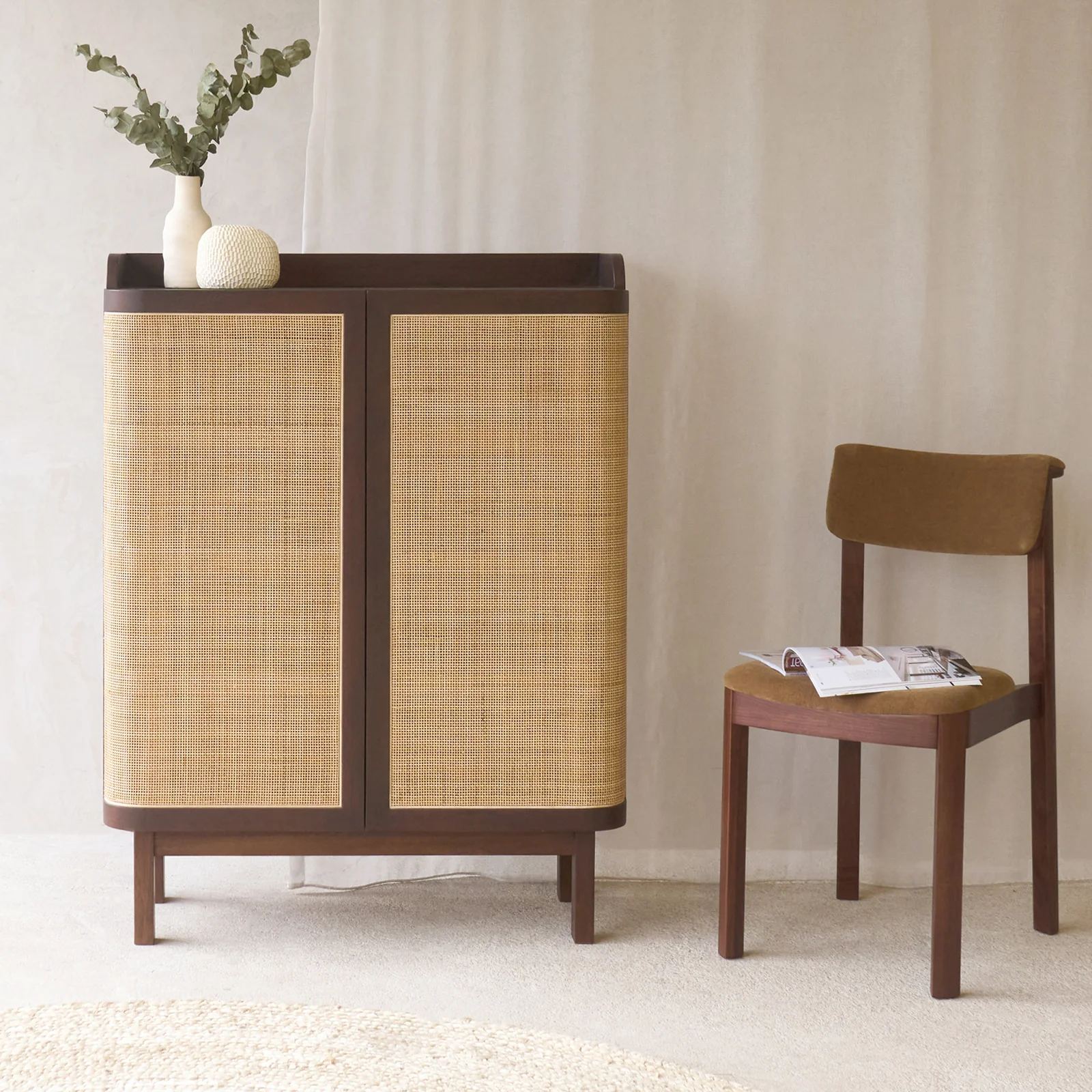 Smart Luna Shoe Cabinet Teak - Dark Stained 90cm Quality