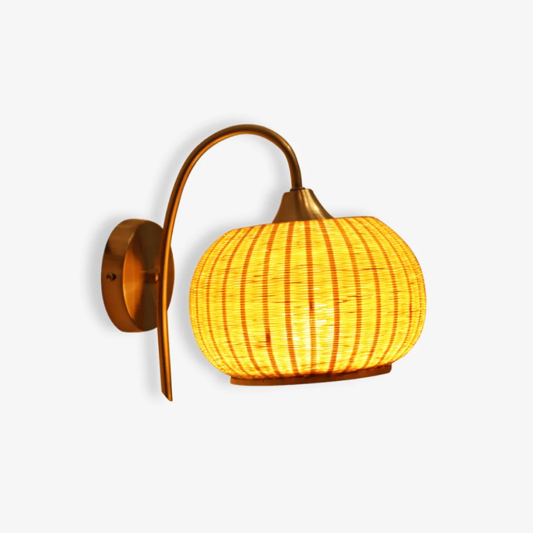 Traditional Lantern Woven Wall Lamp Crafted